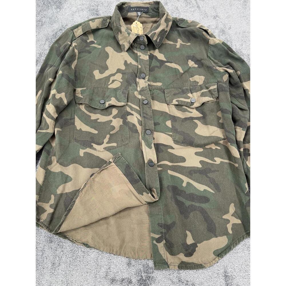 Sanctuary Camouflage Button-Up Shirt XS Military Fit Cotton - Picture 5 of 12